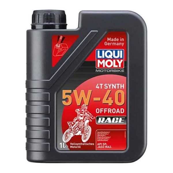 LIQUI MOLY Motorbike 4T Synth 5W-40 Offroad Race – fully synthetic motorbike engine oil for high-performance 4-stroke motorcycle