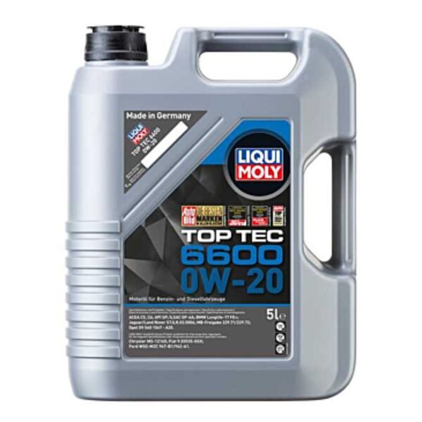 Top Tec 6600 0W-20 Full Synthetic Motor Oil 5L – Premium engine protection for modern petrol and diesel vehicles