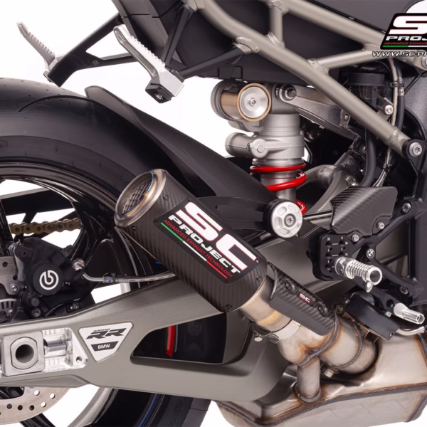 SC Project CR-T Carbon Fibre Exhaust with stoneguard grid for BMW S 1000 RR (2019-2025)
