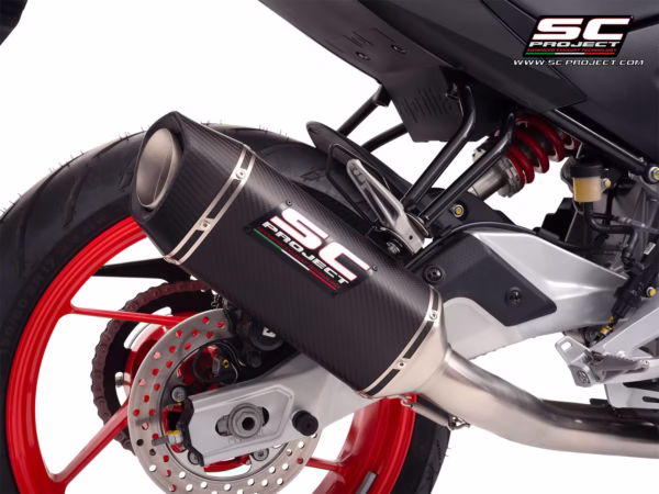 SC Project SC1-S Carbon 2-1 Stainless Steel full Exhaust System for Aprilia RS 457 2024-2025