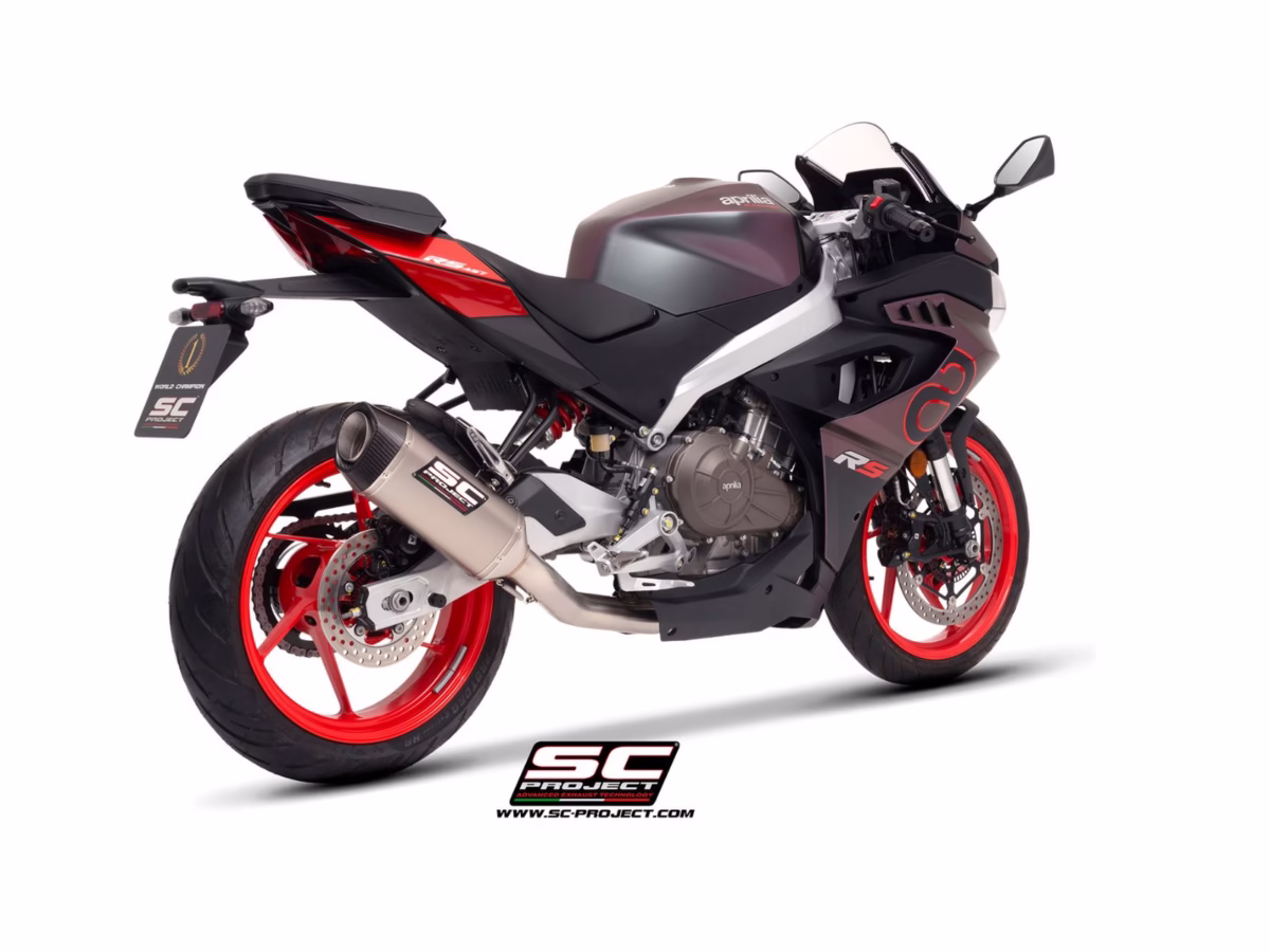 SC project SC1-S titanium 2-1 stainless Steel full exhaust System for Aprilia RS 457 2024-2025 - Image 3