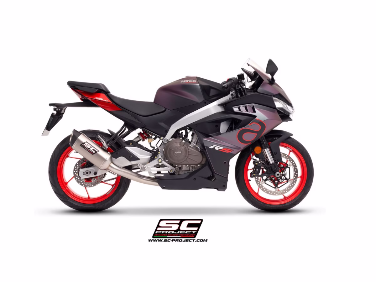 SC project SC1-S titanium 2-1 stainless Steel full exhaust System for Aprilia RS 457 2024-2025 - Image 4